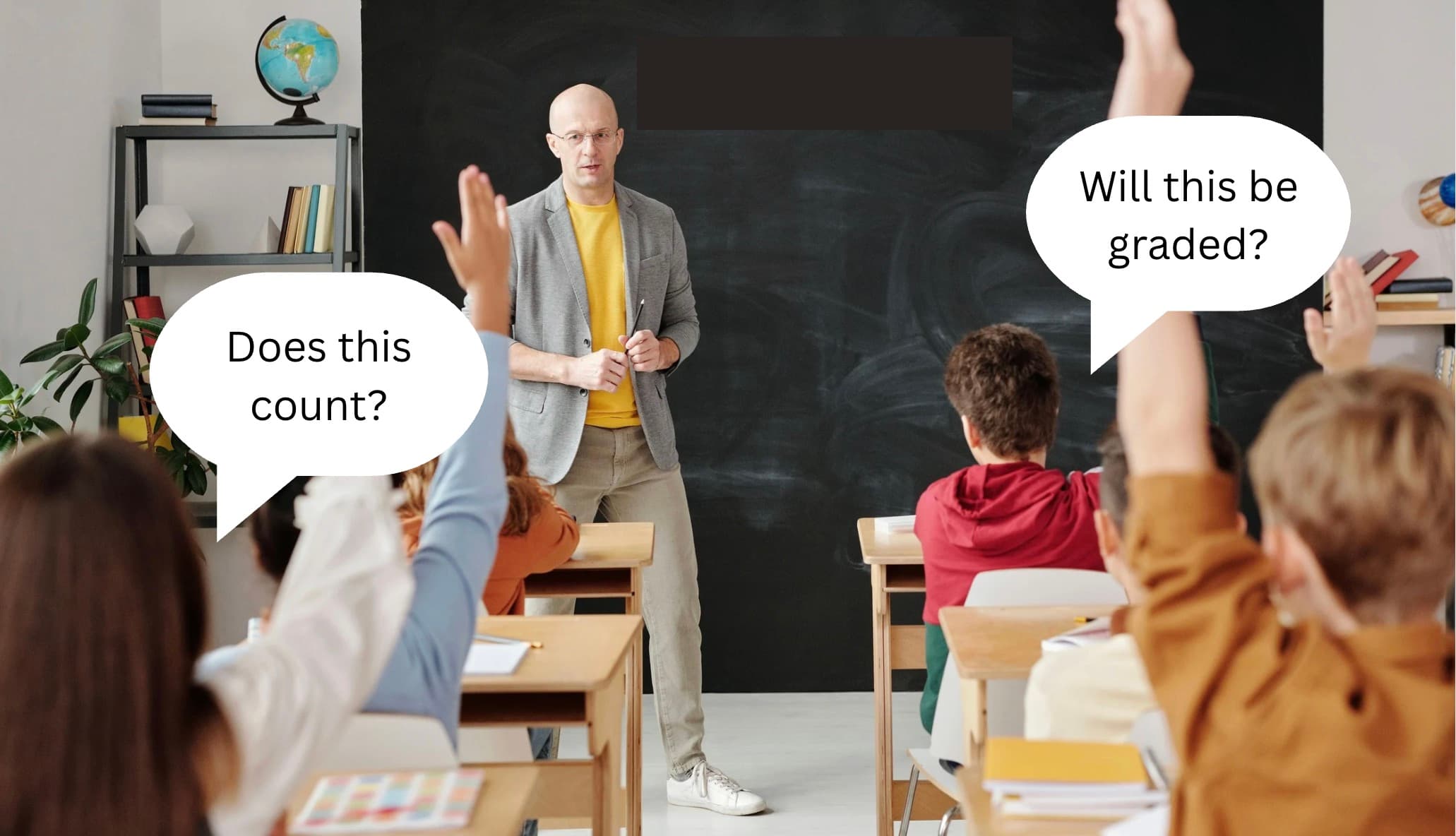 Teacher leading class discussion